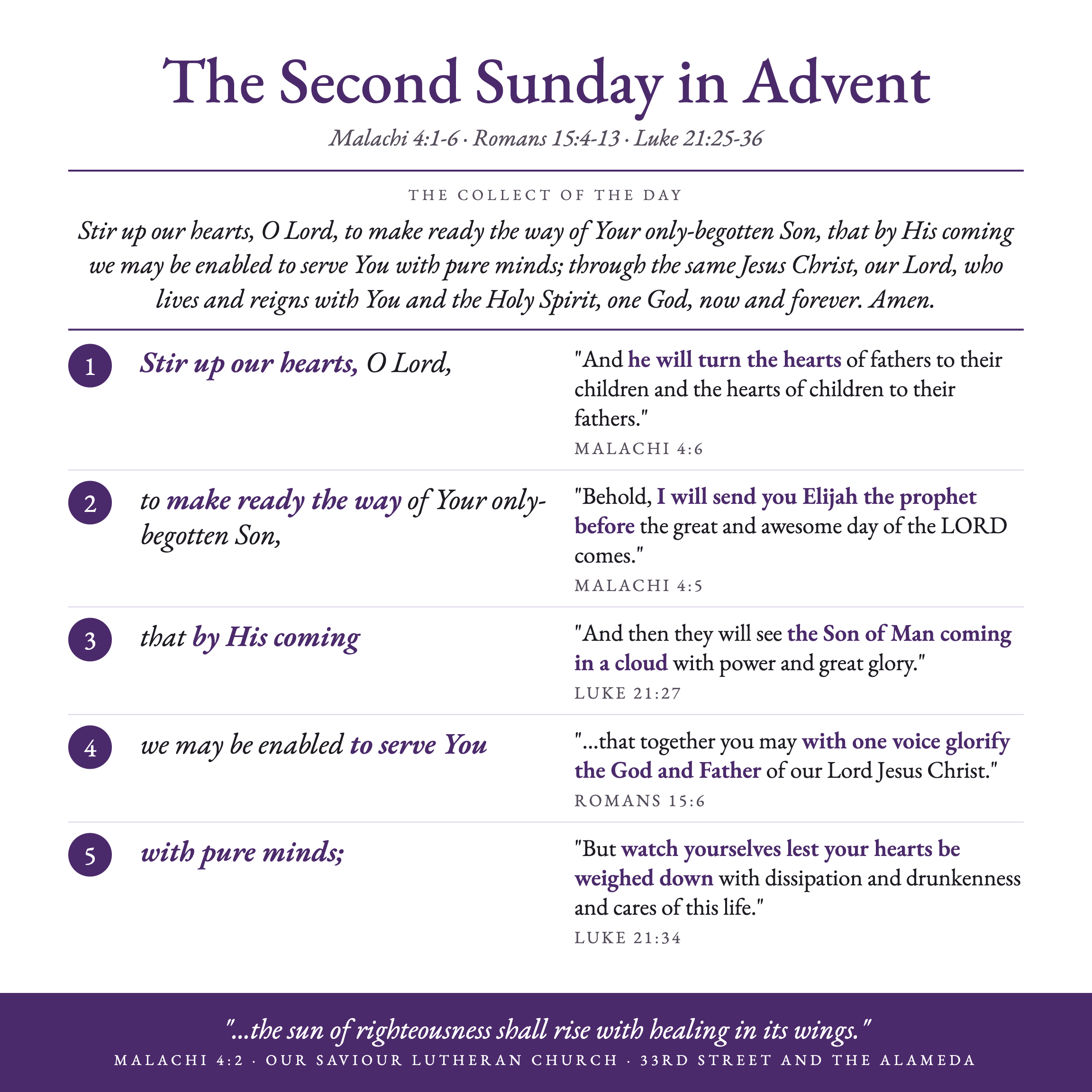 The Second Sunday in Advent collect poster
