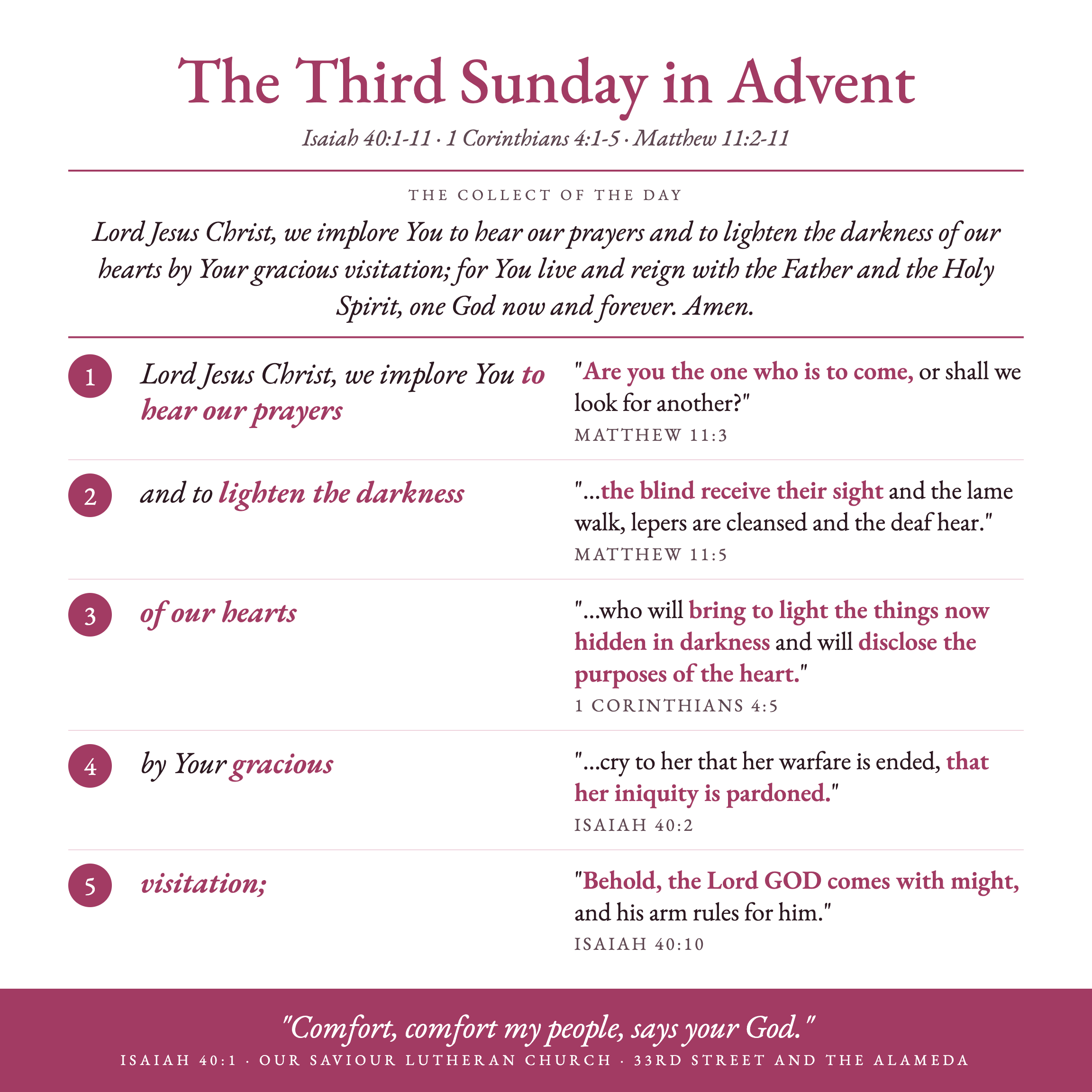 The Third Sunday in Advent collect poster