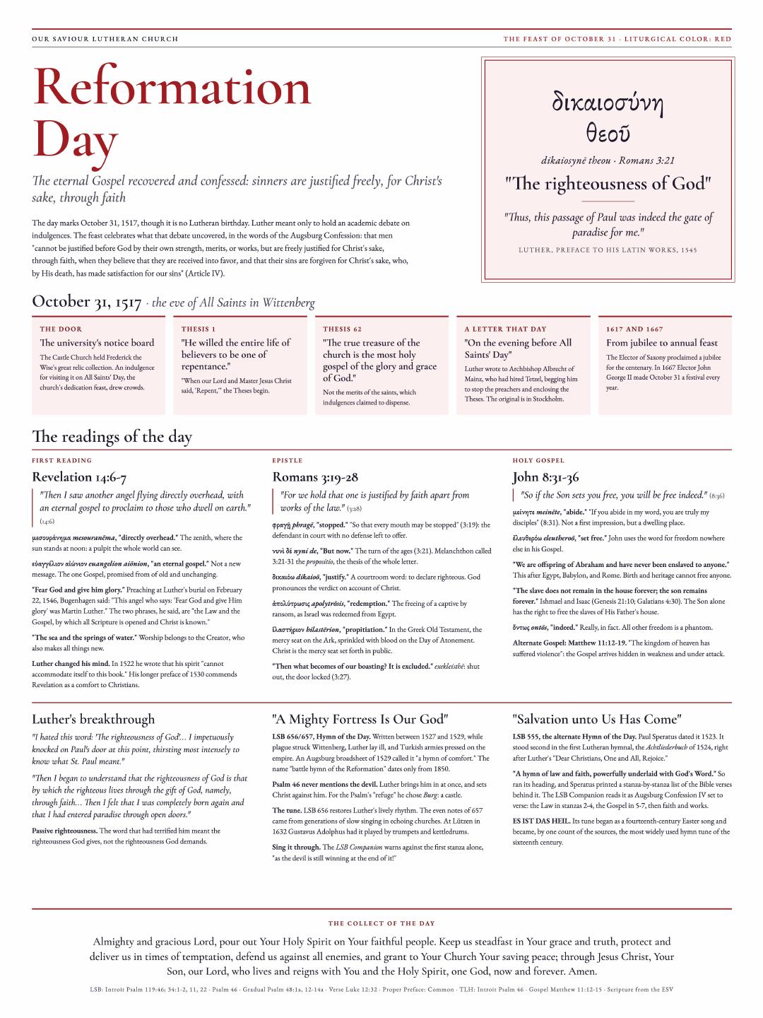 Reformation Day poster